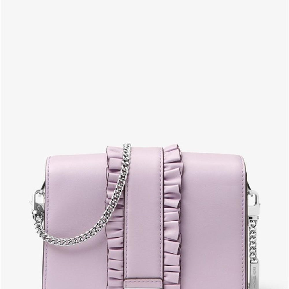Jade Ruffled Leather Clutch